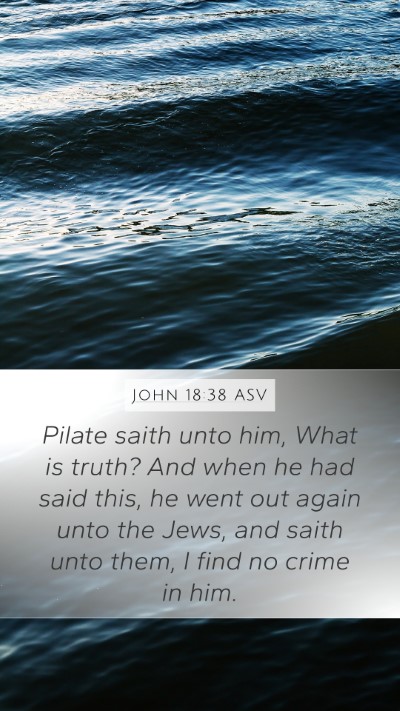 John 18:38 ASV Bible Verse Image
