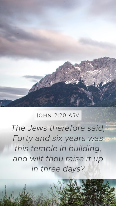 John 2:20 ASV Mobile Phone Wallpaper - The Jews therefore said, Forty and six years was - Mobile Bible Verse Wallpaper
