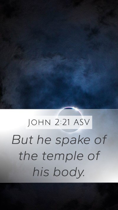 John 2:21 ASV Mobile Phone Wallpaper - But he spake of the temple of his - Mobile Bible Verse Wallpaper