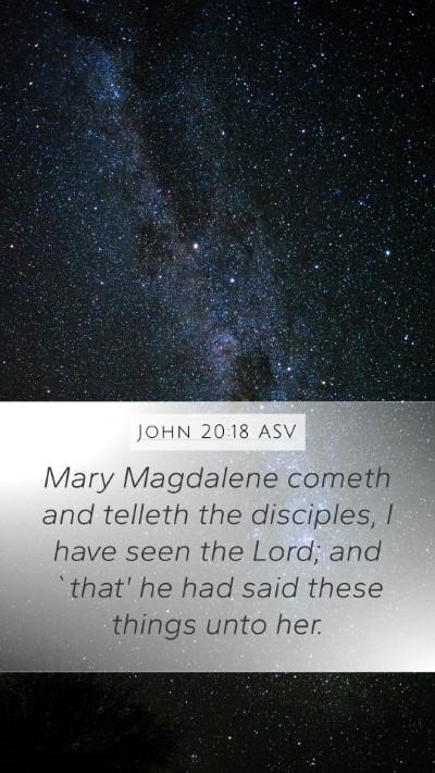 John 20:18 ASV Bible Verse Image