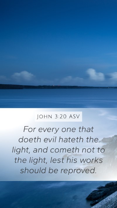 John 3:20 ASV Bible Verse Image