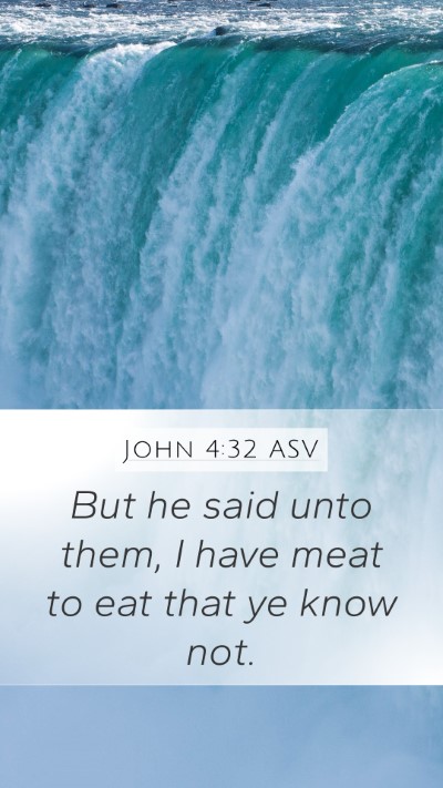 John 4:32 ASV Mobile Phone Wallpaper - But he said unto them, I have meat to eat that ye - Mobile Bible Verse Wallpaper