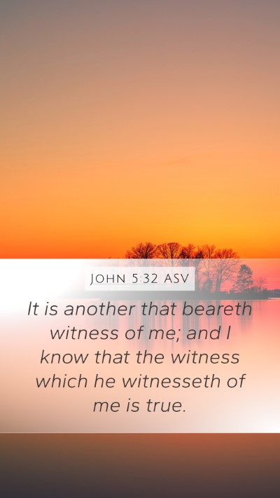 John 5:32 ASV Bible Verse Image