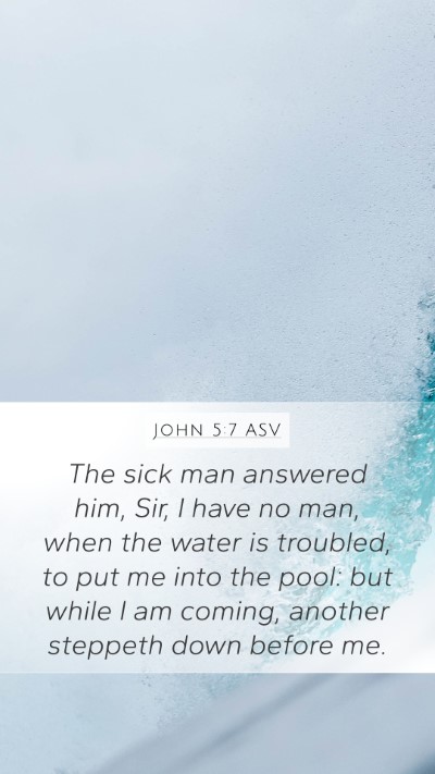 John 5:7 ASV Mobile Phone Wallpaper - The sick man answered him, Sir, I have no man, - Mobile Bible Verse Wallpaper