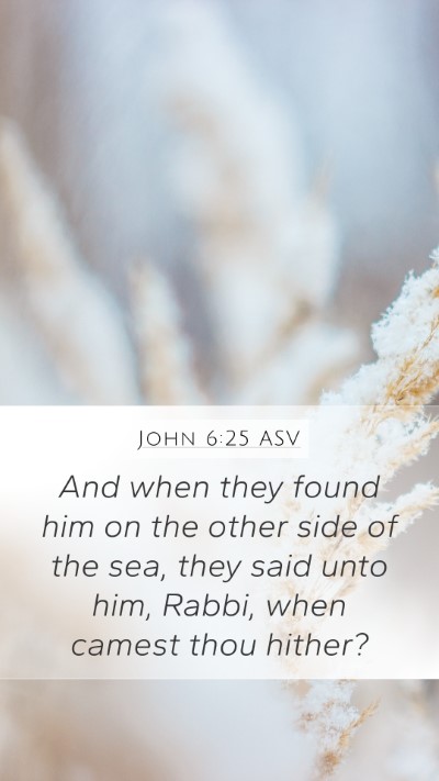 John 6:25 ASV Mobile Phone Wallpaper - And when they found him on the other side of the - Mobile Bible Verse Wallpaper