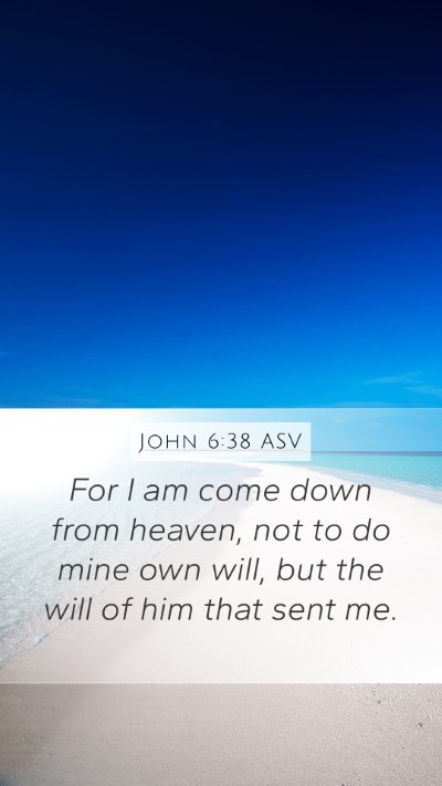 John 6:38 ASV Bible Verse Image