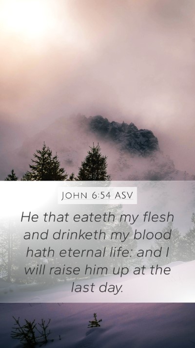 John 6:54 ASV Mobile Phone Wallpaper - He that eateth my flesh and drinketh my blood - Mobile Bible Verse Wallpaper