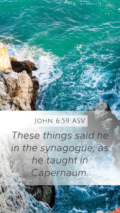 John 6:59 ASV Bible Verse Image