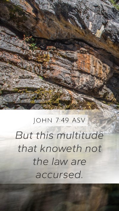 John 7:49 ASV Mobile Phone Wallpaper - But this multitude that knoweth not the law are - Mobile Bible Verse Wallpaper