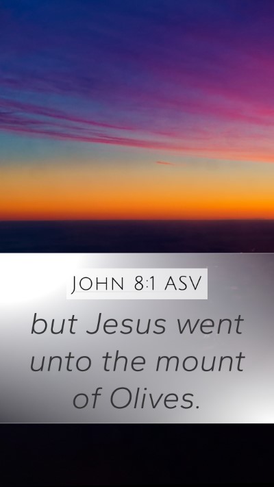 John 8:1 ASV Mobile Phone Wallpaper - but Jesus went unto the mount of - Mobile Bible Verse Wallpaper