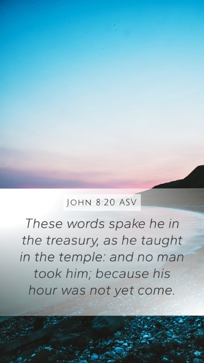 John 8:20 ASV Bible Verse Image