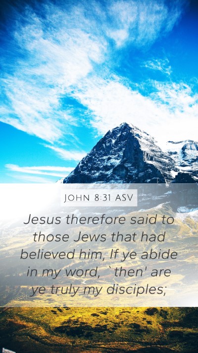 John 8:31 ASV Bible Verse Image