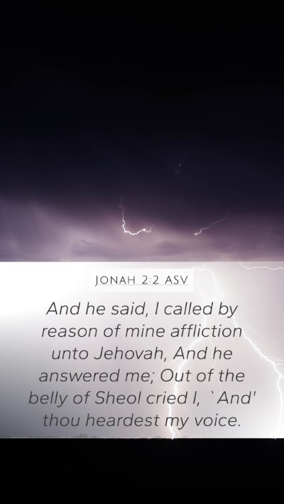 Jonah 2:2 ASV Bible Verse Image