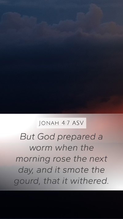 Jonah 4:7 ASV Bible Verse Image