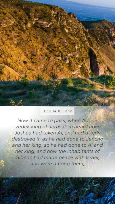 Joshua 10:1 ASV Mobile Phone Wallpaper - Now it came to pass, when Adoni-zedek king of - Mobile Bible Verse Wallpaper
