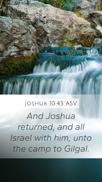 Joshua 10:43 ASV Mobile Phone Wallpaper - And Joshua returned, and all Israel with him, - Mobile Bible Verse Wallpaper