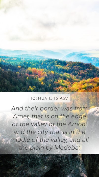 Joshua 13:16 ASV Bible Verse Image