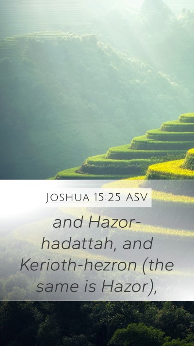 Joshua 15:25 ASV Mobile Phone Wallpaper - and Hazor-hadattah, and Kerioth-hezron (the same - Mobile Bible Verse Wallpaper