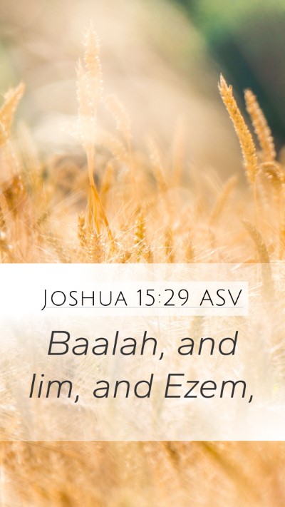 Joshua 15:29 ASV Mobile Phone Wallpaper - Baalah, and Iim, and - Mobile Bible Verse Wallpaper