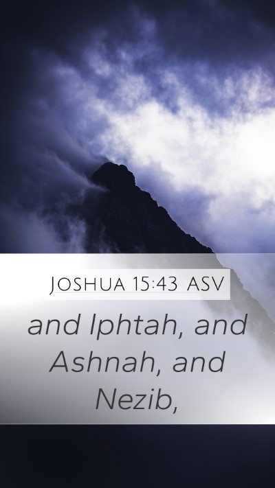 Joshua 15:43 ASV Mobile Phone Wallpaper - and Iphtah, and Ashnah, and - Mobile Bible Verse Wallpaper