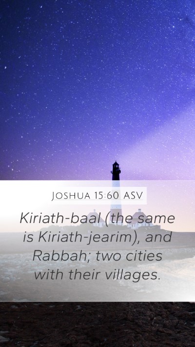 Joshua 15:60 ASV Bible Verse Image