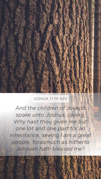 Joshua 17:14 ASV Bible Verse Image