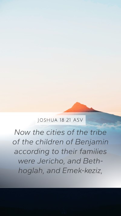 Joshua 18:21 ASV Mobile Phone Wallpaper - Now the cities of the tribe of the children of - Mobile Bible Verse Wallpaper