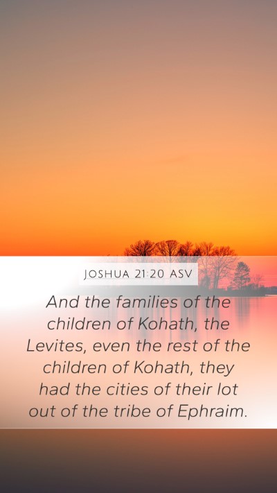 Joshua 21:20 ASV Bible Verse Image