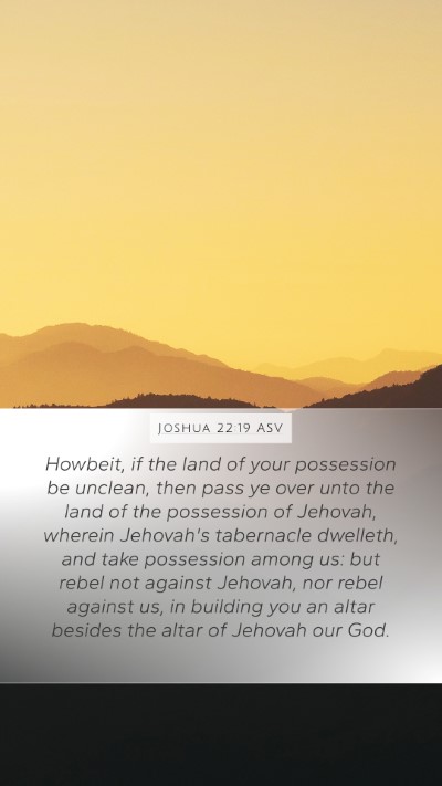 Joshua 22:19 ASV Bible Verse Image