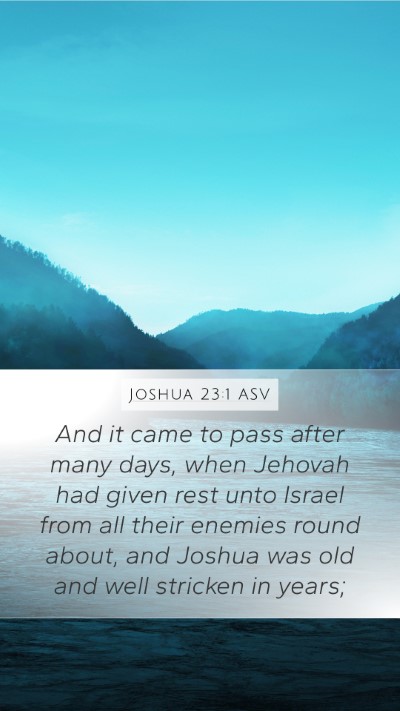 Joshua 23:1 ASV Bible Verse Image