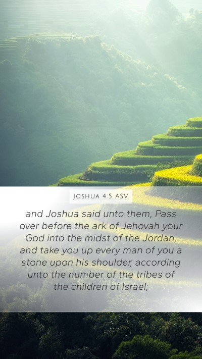 Joshua 4:5 ASV Bible Verse Image