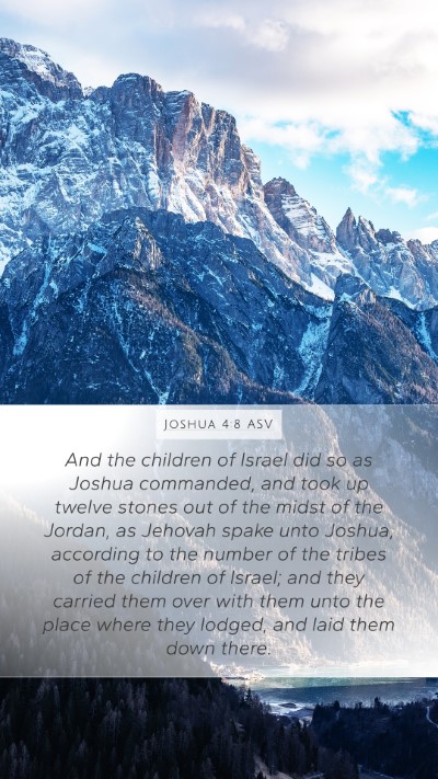Joshua 4:8 ASV Bible Verse Image