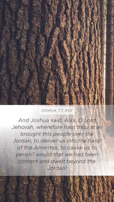 Joshua 7:7 ASV Bible Verse Image