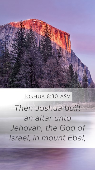 Joshua 8:30 ASV Mobile Phone Wallpaper - Then Joshua built an altar unto Jehovah, the God - Mobile Bible Verse Wallpaper