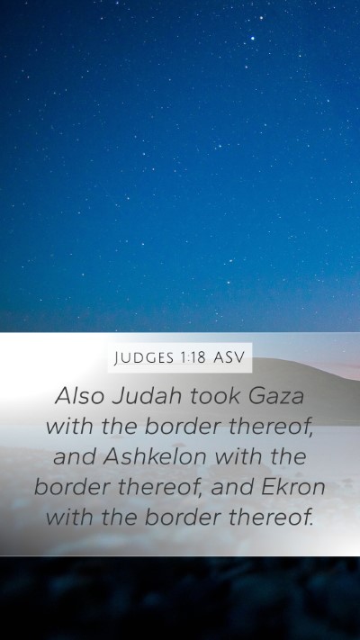 Judges 1:18 ASV Bible Verse Image