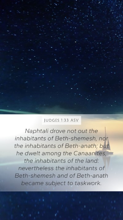 Judges 1:33 ASV Bible Verse Image