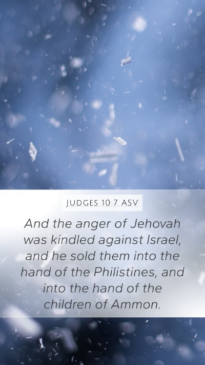 Judges 10:7 ASV Bible Verse Image