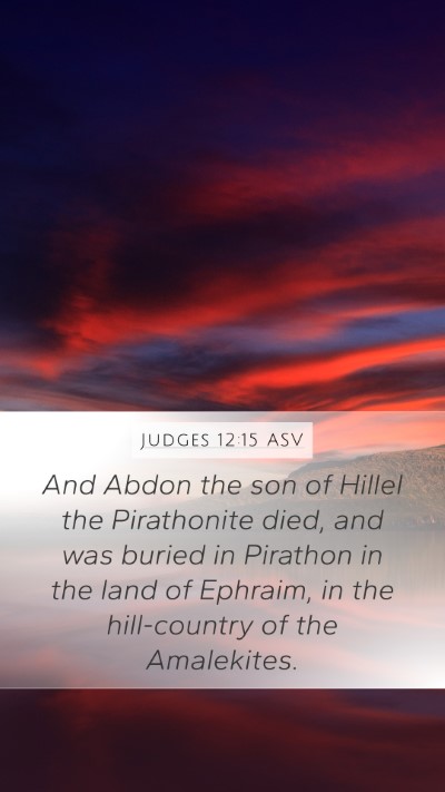 Judges 12:15 ASV Bible Verse Image