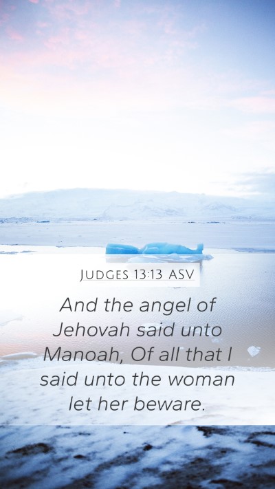 Judges 13:13 ASV Mobile Phone Wallpaper - And the angel of Jehovah said unto Manoah, Of all - Mobile Bible Verse Wallpaper