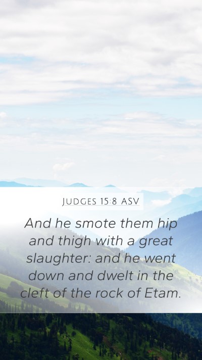 Judges 15:8 ASV Bible Verse Image