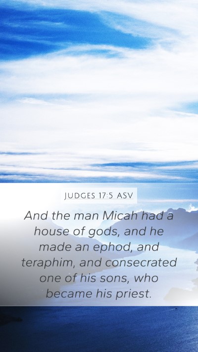 Judges 17:5 ASV Bible Verse Image