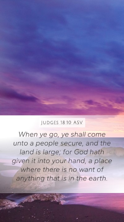 Judges 18:10 ASV Bible Verse Image