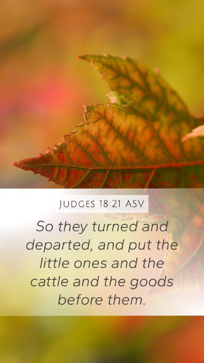 Judges 18:21 ASV Bible Verse Image