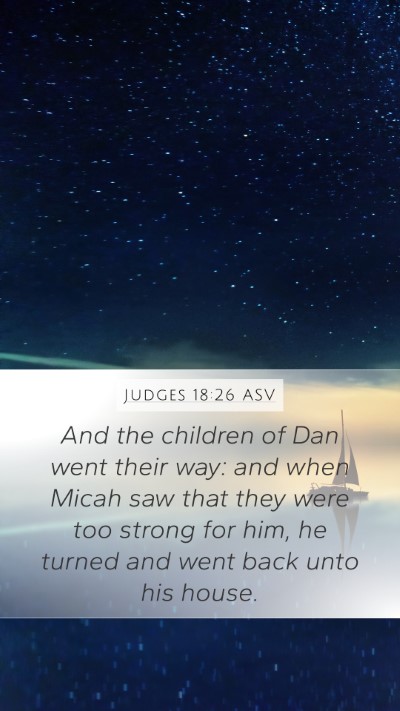 Judges 18:26 ASV Bible Verse Image