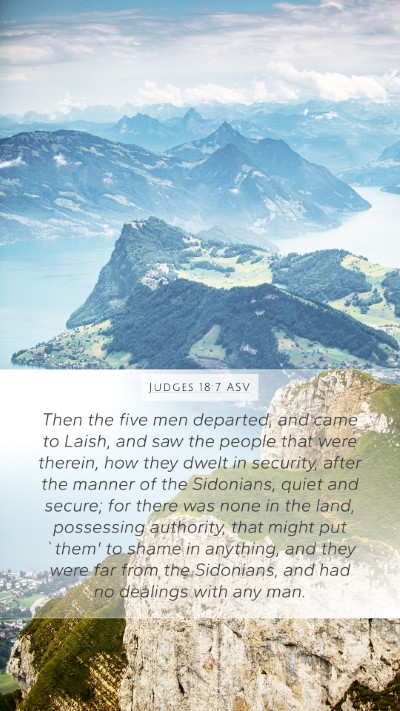Judges 18:7 ASV Bible Verse Image