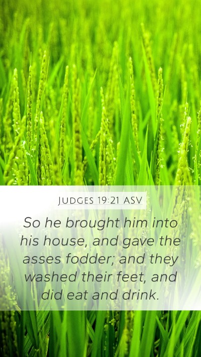 Judges 19:21 ASV Bible Verse Image