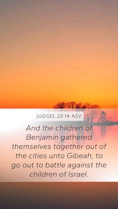 Judges 20:14 ASV Bible Verse Image