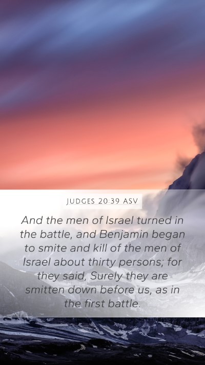 Judges 20:39 ASV Mobile Phone Wallpaper - And the men of Israel turned in the battle, and - Mobile Bible Verse Wallpaper