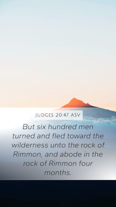 Judges 20:47 ASV Bible Verse Image