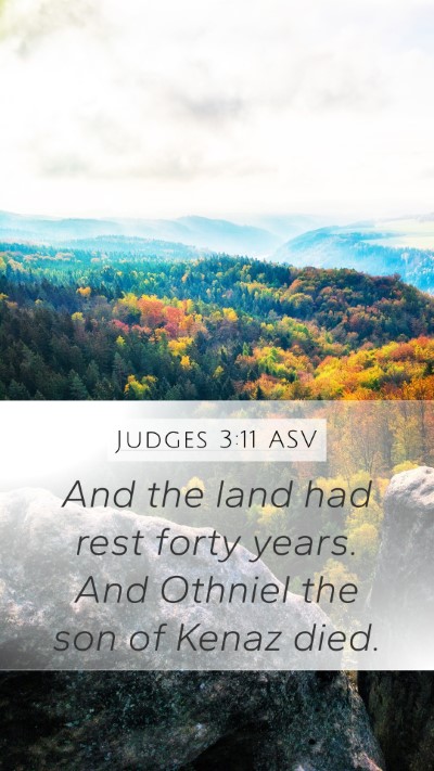Judges 3:11 ASV Bible Verse Image